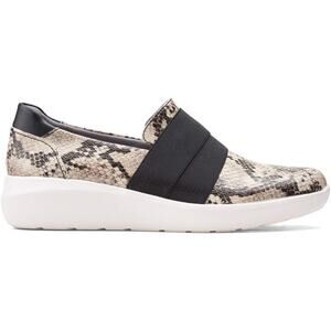 NWT Clarks Women's Kayleigh River Loafer, Taupe Synthetic Snake, 5.5